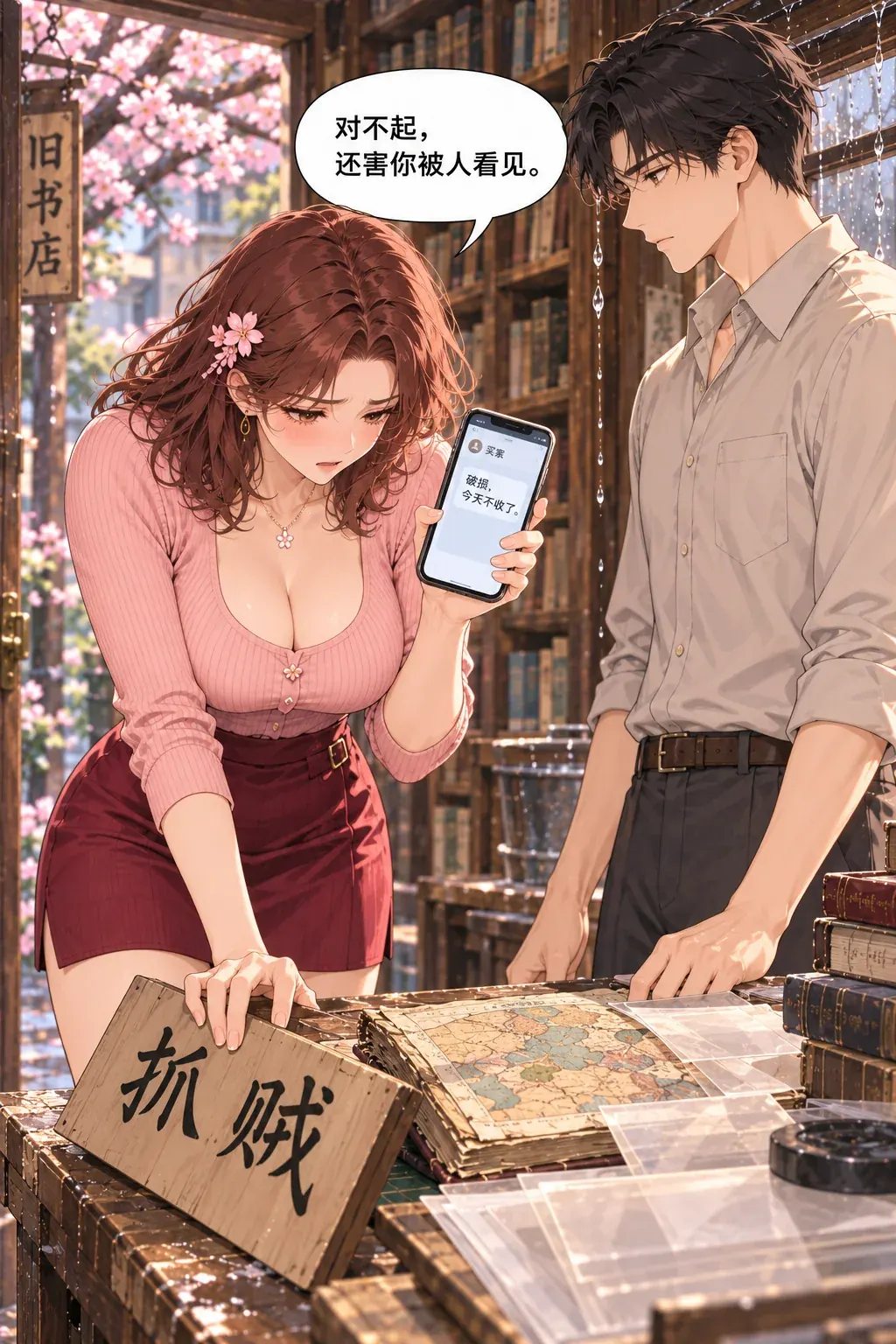 抓贼抓到修书师漫画画面：《抓贼抓到修书师》：买卖落空，她公开认错