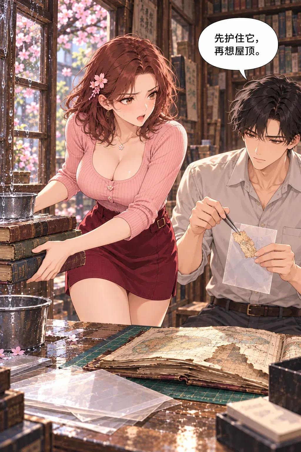 抓贼抓到修书师漫画画面：《抓贼抓到修书师》：修复非神迹，二人以可行行动合作