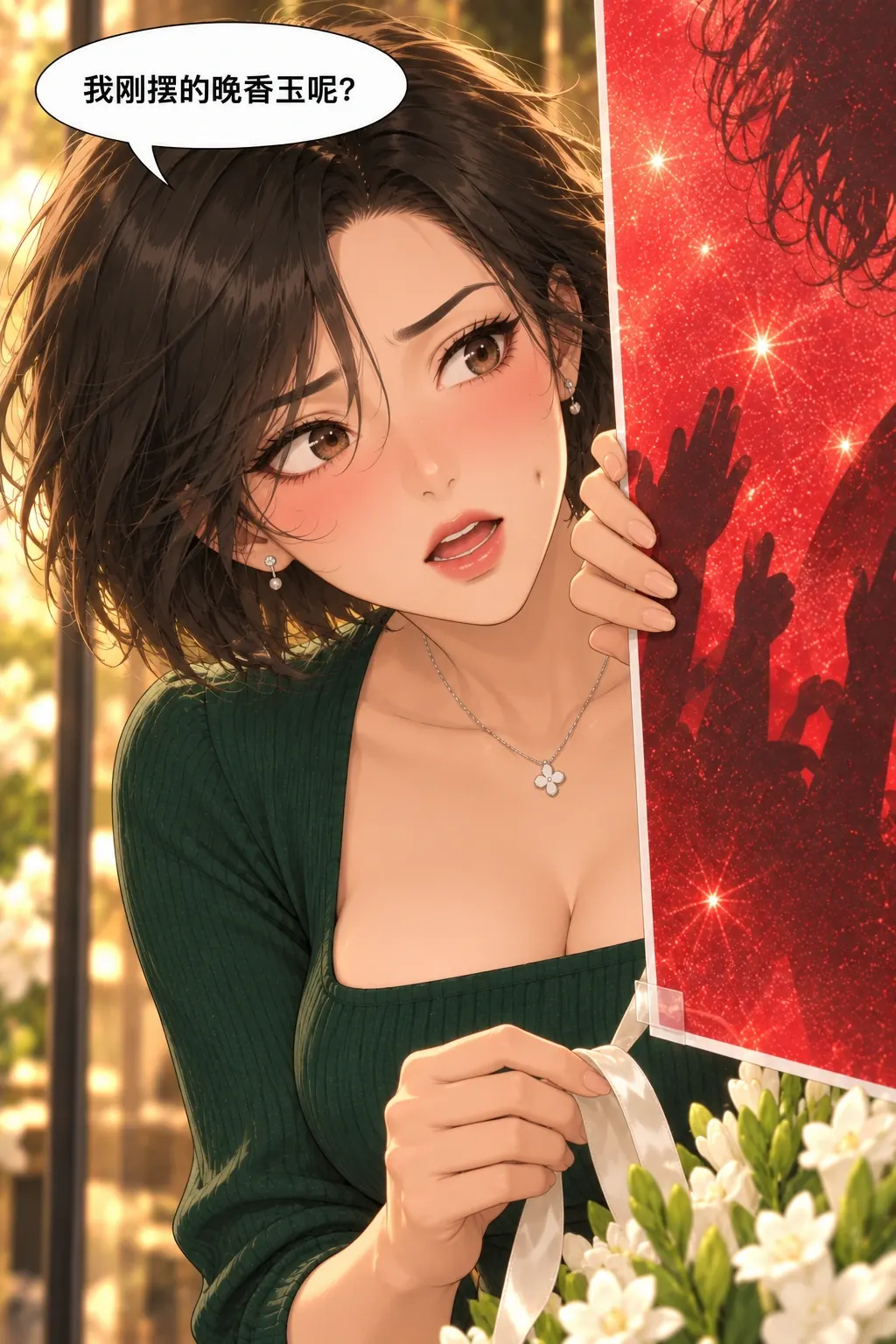 橱窗不借,人可以漫画画面:唐焰与林糯:林糯有真实营业损失,唐焰看懂了