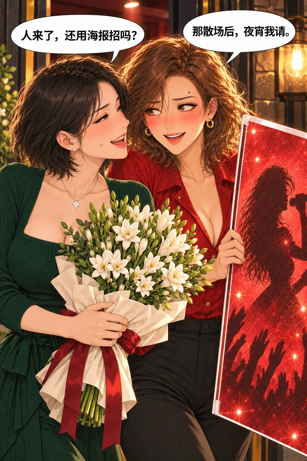 橱窗不借,人可以漫画画面:唐焰与林糯:橱窗无需再借,正式约好散场夜宵