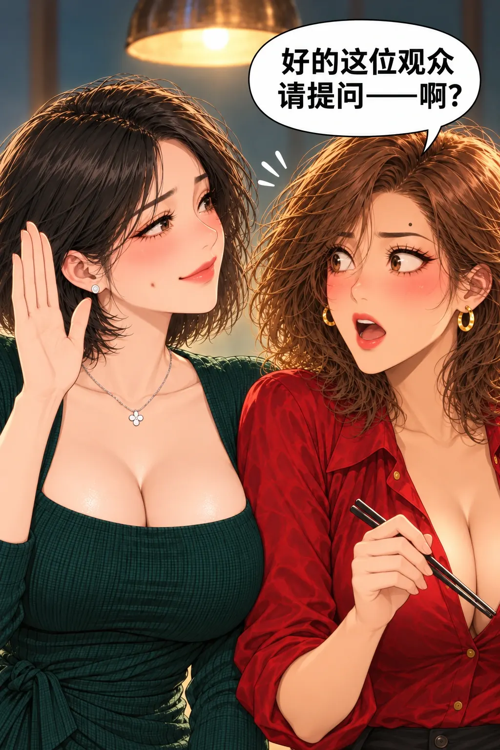 夜宵不加演漫画画面:《夜宵不加演》第3格:荒唐的控场行为第一次被当场戳破。