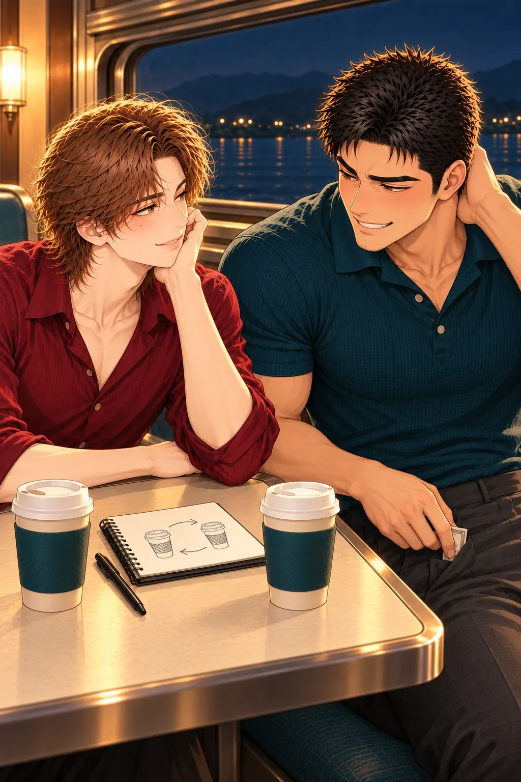 约会不用找零漫画画面：《约会不用找零》第13格：陈真收下当次自付，不再逼对方让自己请成，控制欲有实际改选。