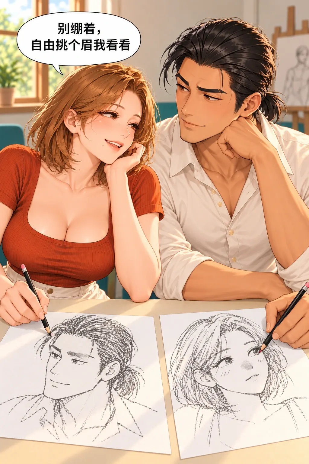 这张脸，我不领漫画画面：《这张脸，我不领》第12格：真人先露出台词里要的原生活表情，给段弥补画提供参照