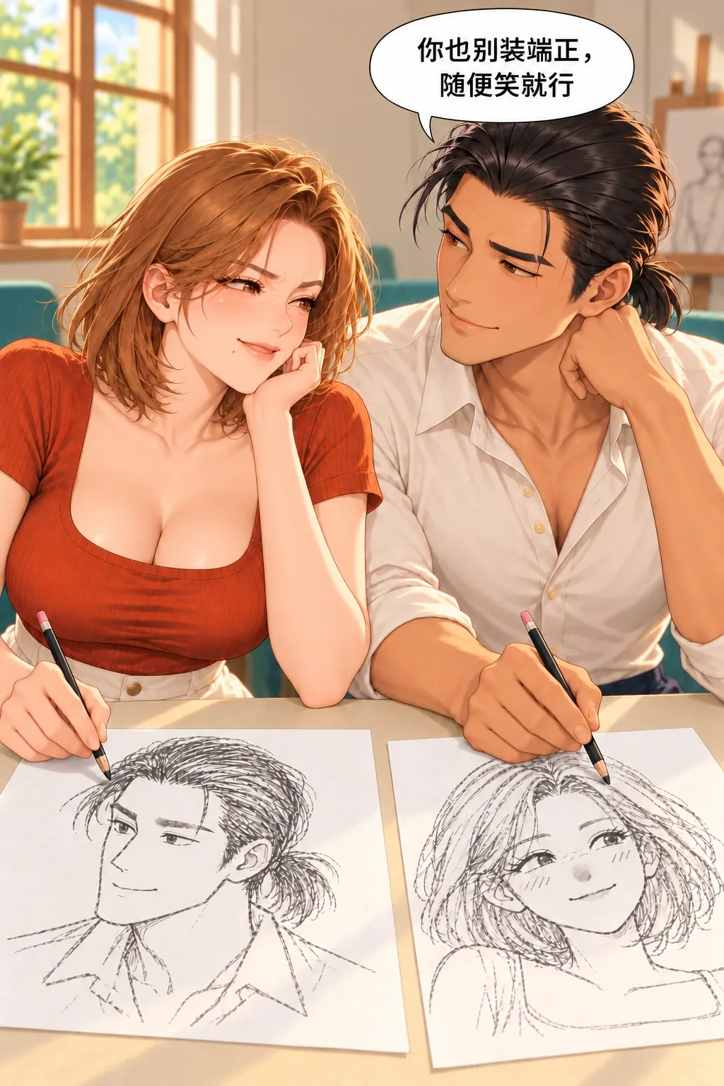 这张脸，我不领漫画画面：《这张脸，我不领》第13格：真人同步露出台词里要的原生活表情，给裴策补画提供参照