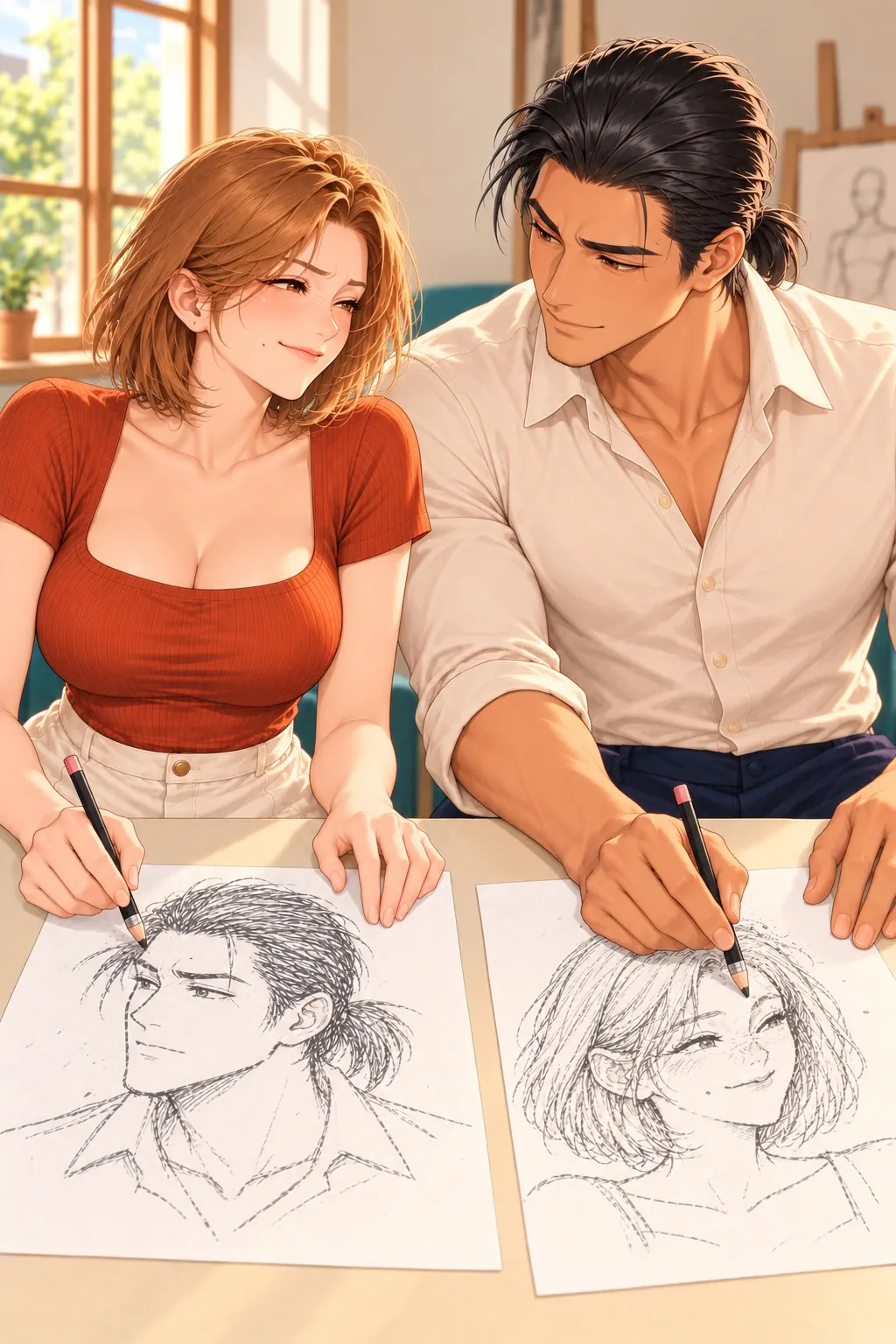 这张脸，我不领漫画画面：《这张脸，我不领》第15格：补全最后一个专属特征，整张肖像的细节完全回归本人日常模样