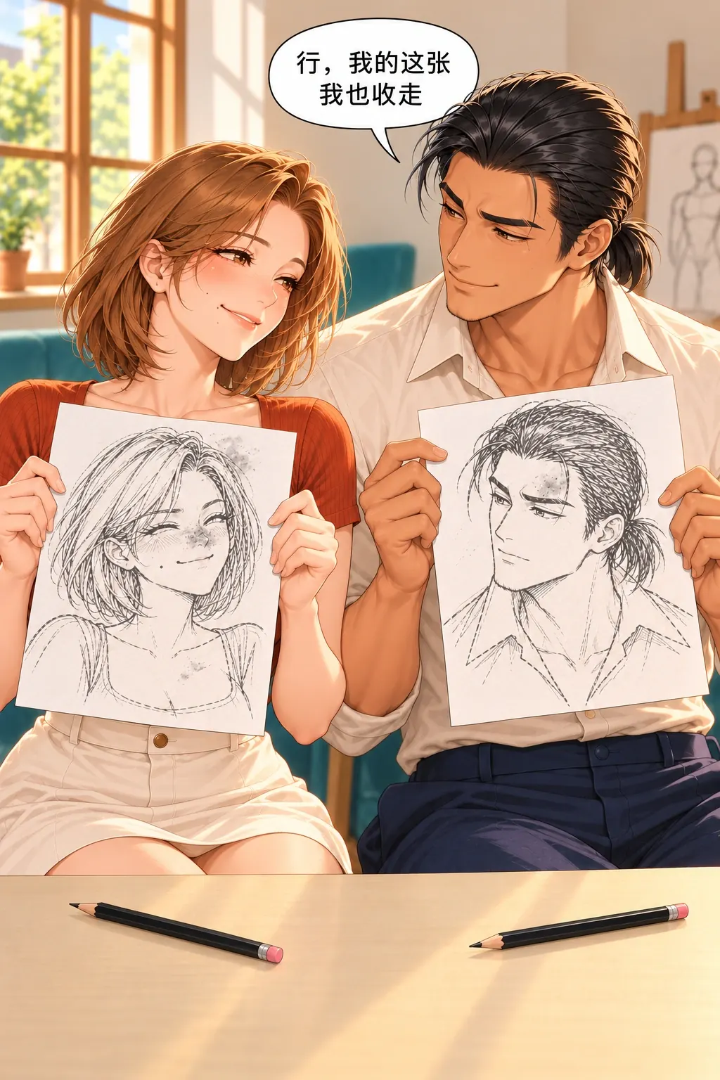 这张脸，我不领漫画画面：《这张脸，我不领》第18格：裴策正式收下这张画，确认自己收走