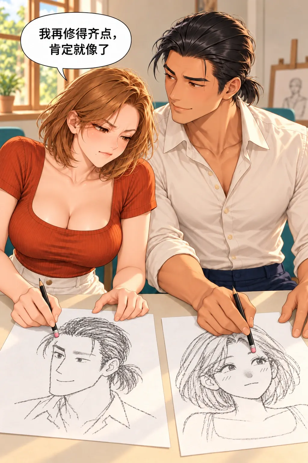 这张脸，我不领漫画画面：《这张脸，我不领》第7格：段弥启动防御性修图，误把拒收判定为“画得不够齐整”