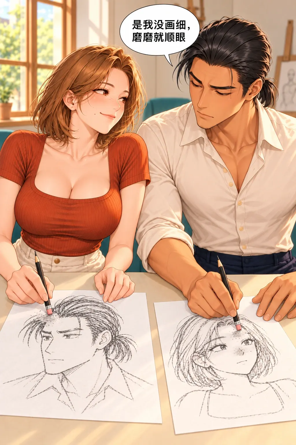 这张脸，我不领漫画画面：《这张脸，我不领》第8格：裴策同步启动防御性修图，也误把拒收判定为“画得不够细不够顺眼”
