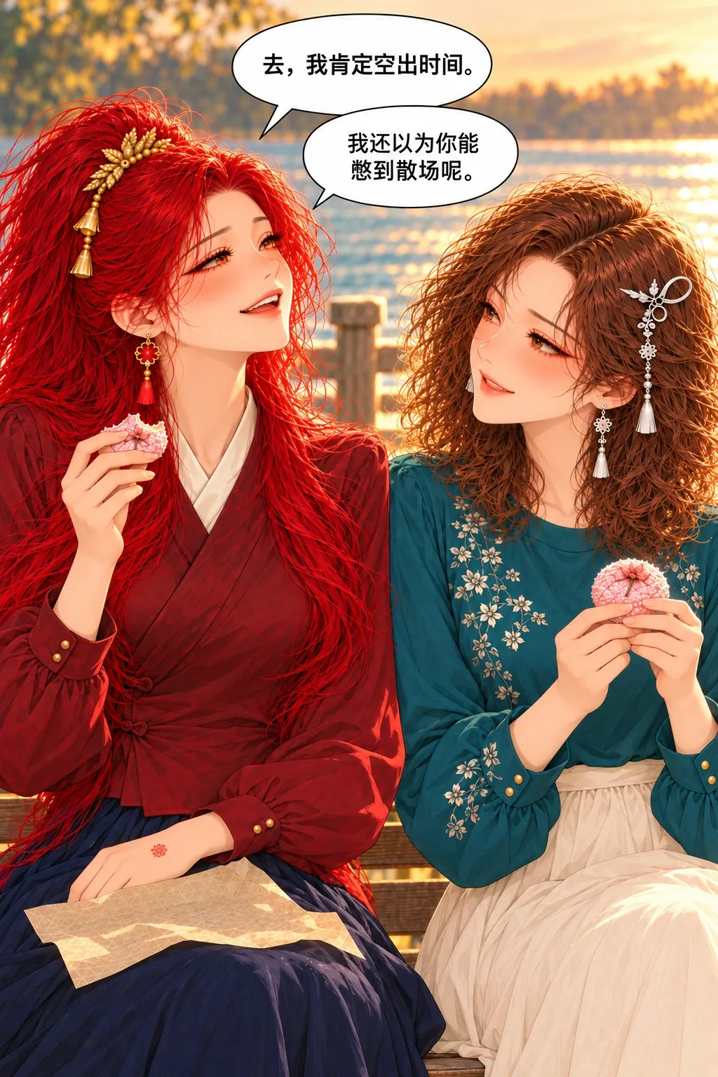 栈道边的樱饼赌约漫画画面：《栈道边的樱饼赌约》第10格：苏明确接受，沈履约过关而苏尚未失言。