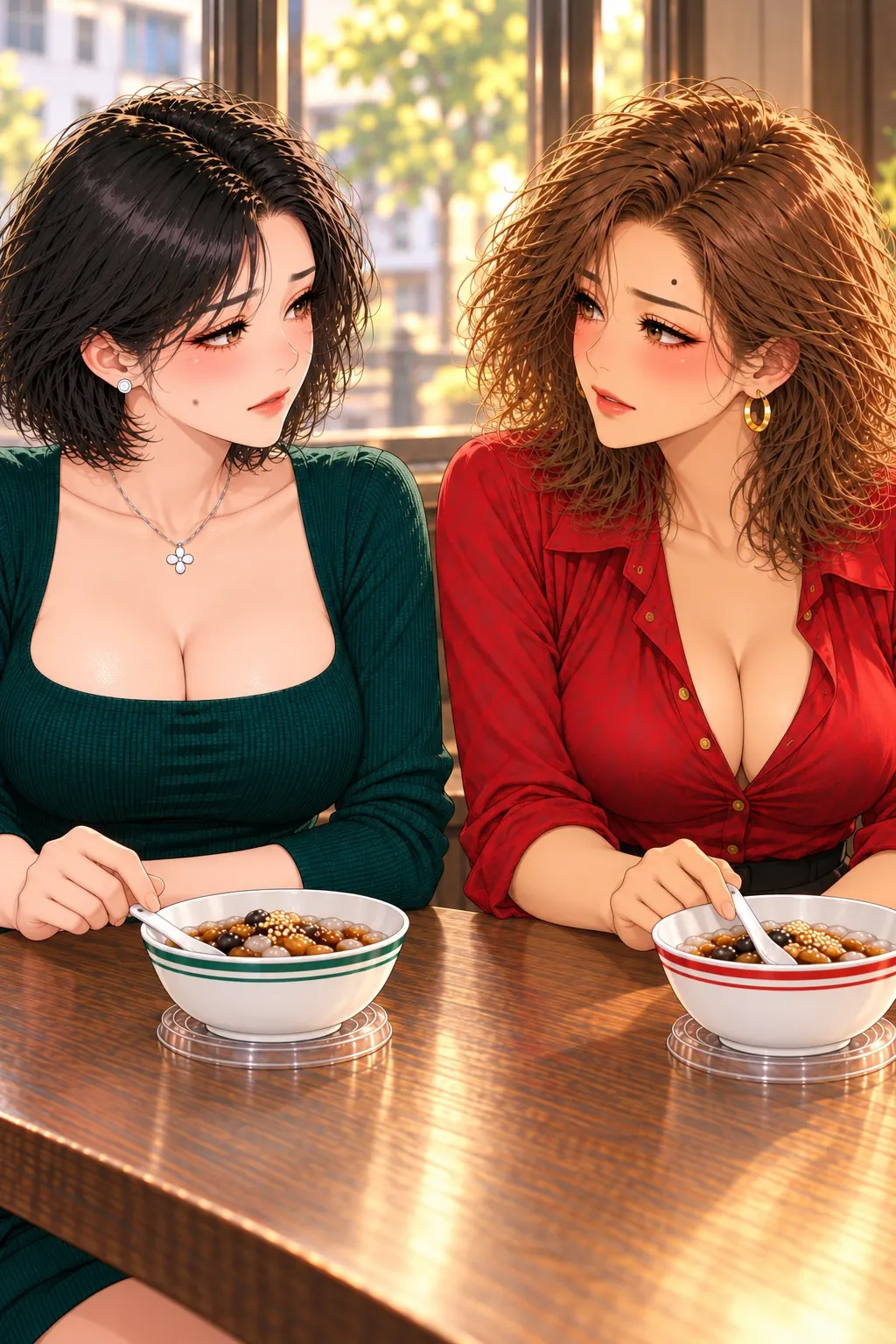 冰粉店的第三把椅子漫画画面：《冰粉店的第三把椅子》第10格：唐看见具体失落和被搁下的私问，主动停下闲聊；不是自动读心。
