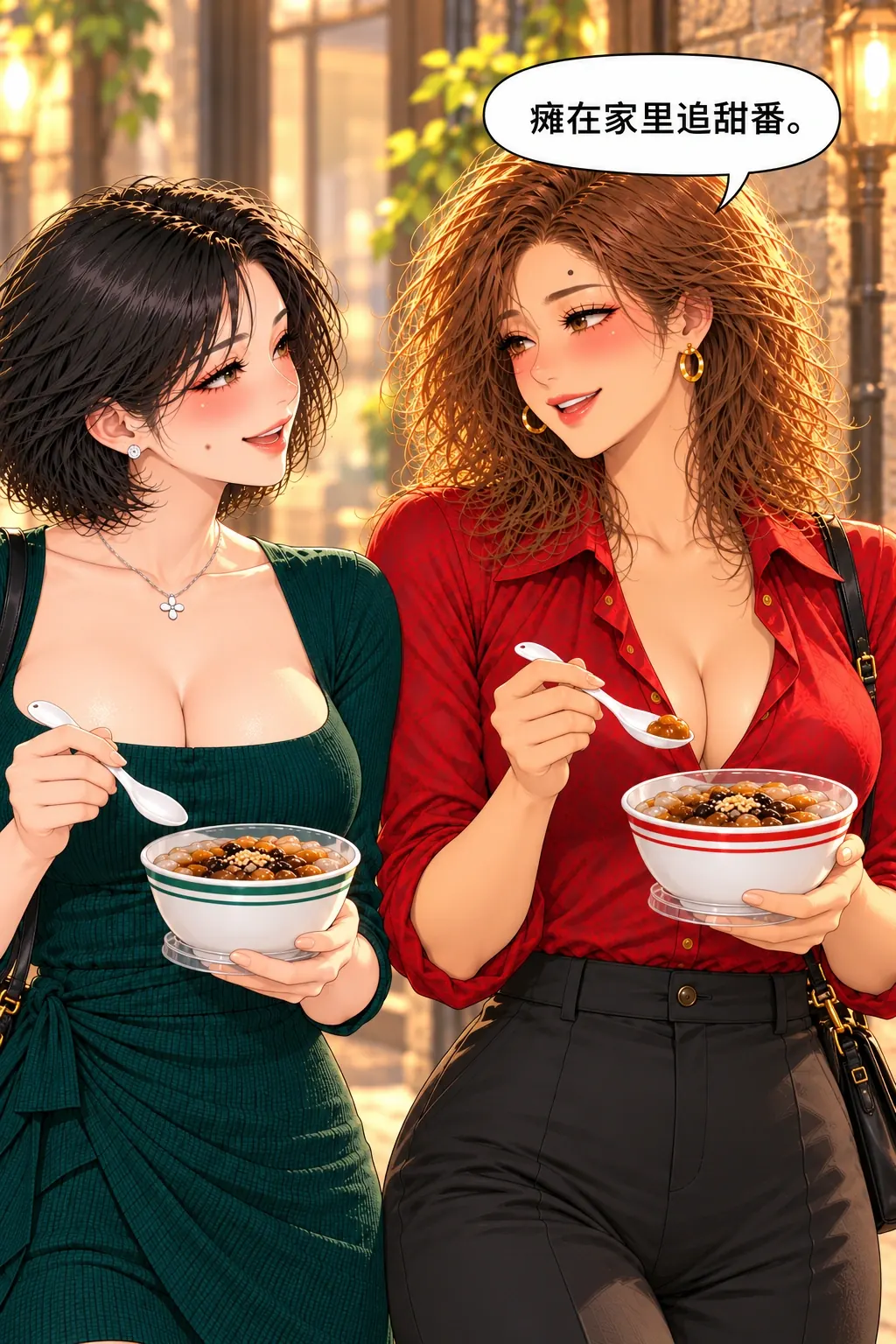 冰粉店的第三把椅子漫画画面：《冰粉店的第三把椅子》第16格：唐真实回答休息爱好，问题未再被场面话搁置。