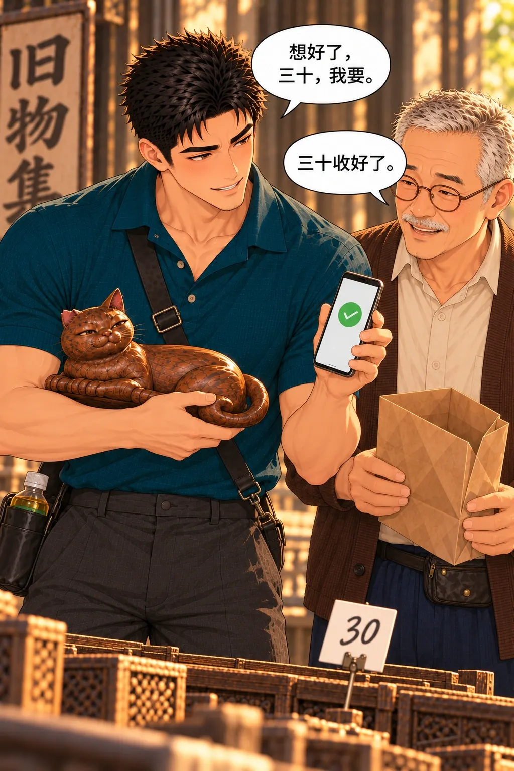先别替我成交漫画画面：《先别替我成交》第15格：陈实际按30自付取得所有权；林没有替付/送礼，原价未变。