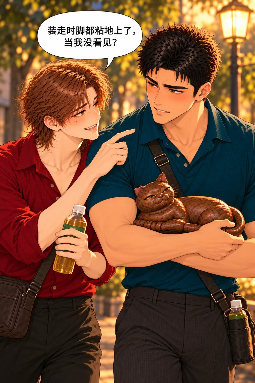 先别替我成交漫画画面：《先别替我成交》第17格：林用刚才脚没走的可见证据回扣假离开，不替陈改猫或付差。