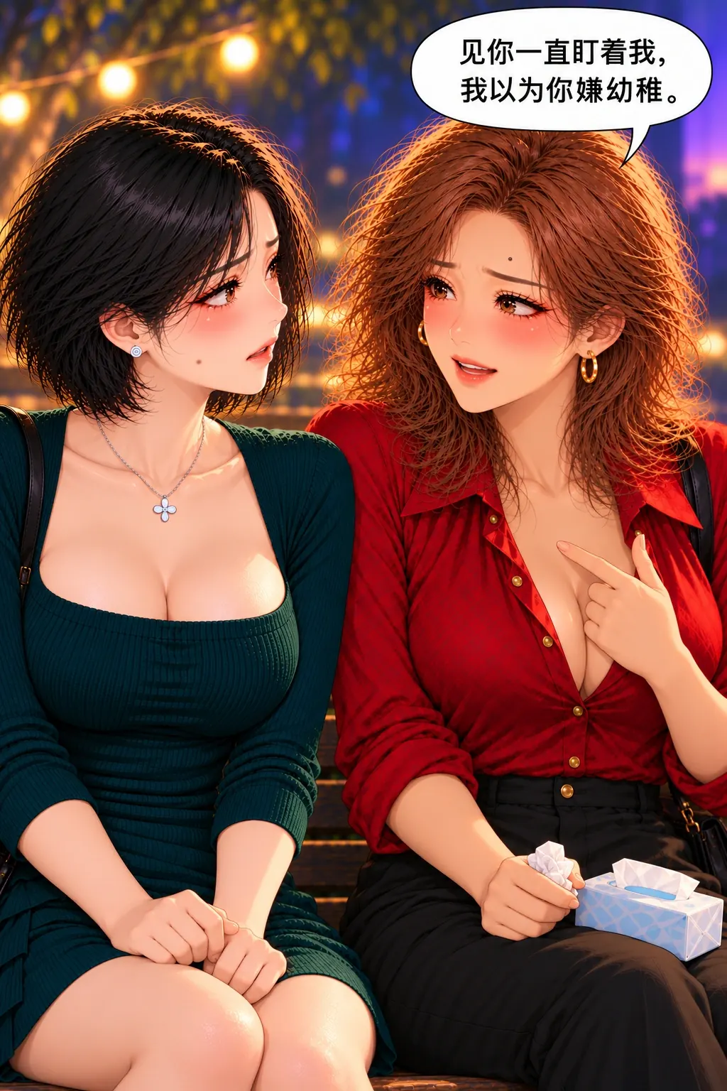 这场电影不用一起哭漫画画面:《这场电影不用一起哭》第10格:把看见林盯自己与误以为嫌幼稚的因果说清。