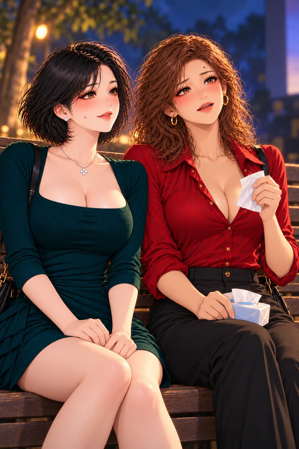 这场电影不用一起哭漫画画面:《这场电影不用一起哭》第2格:两人的真实观影反应不同,林即将自己选择配合。