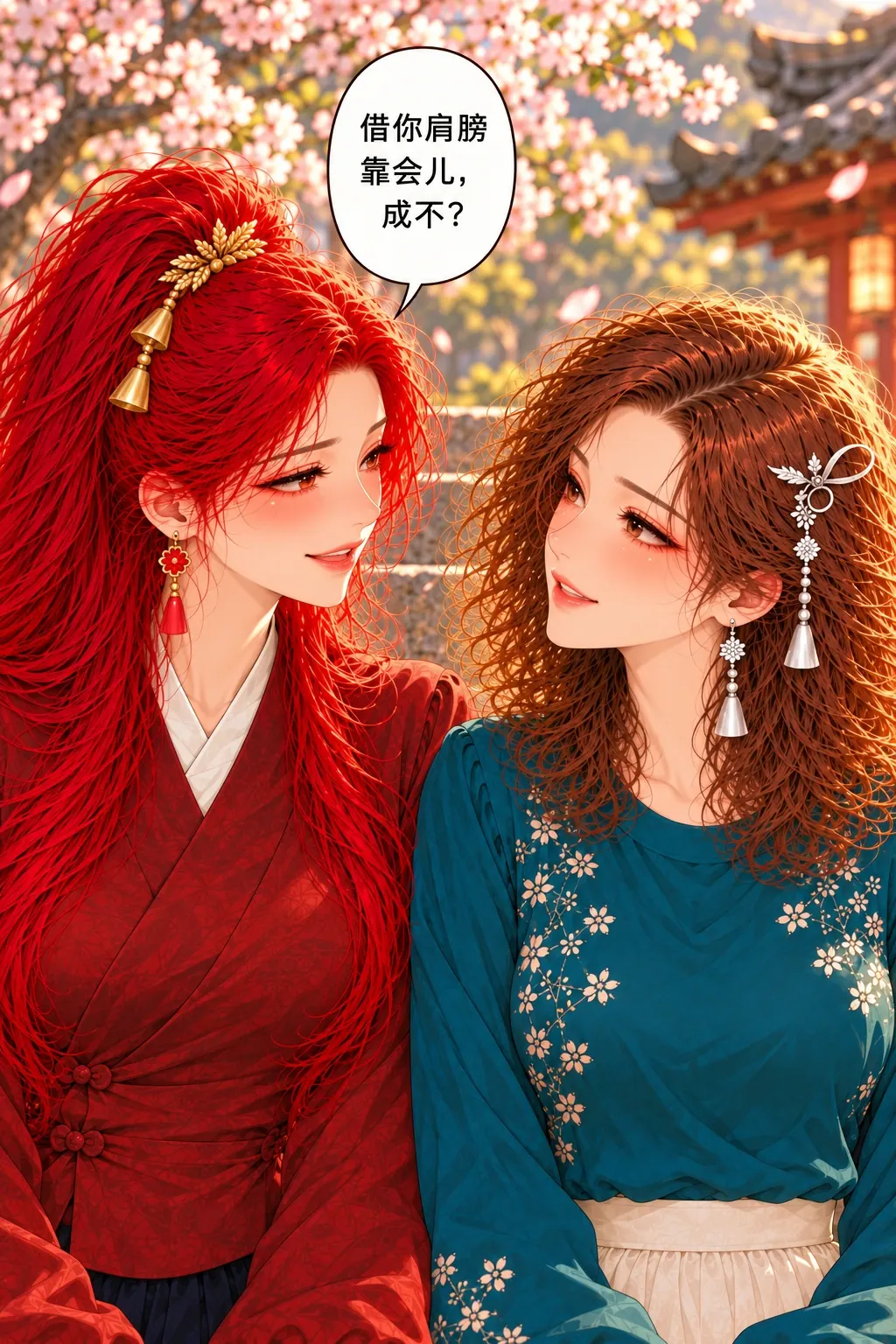 这回我先漫画画面:《这回我先》第13格:普通靠肩的请求先说出口,头仍没靠上。
