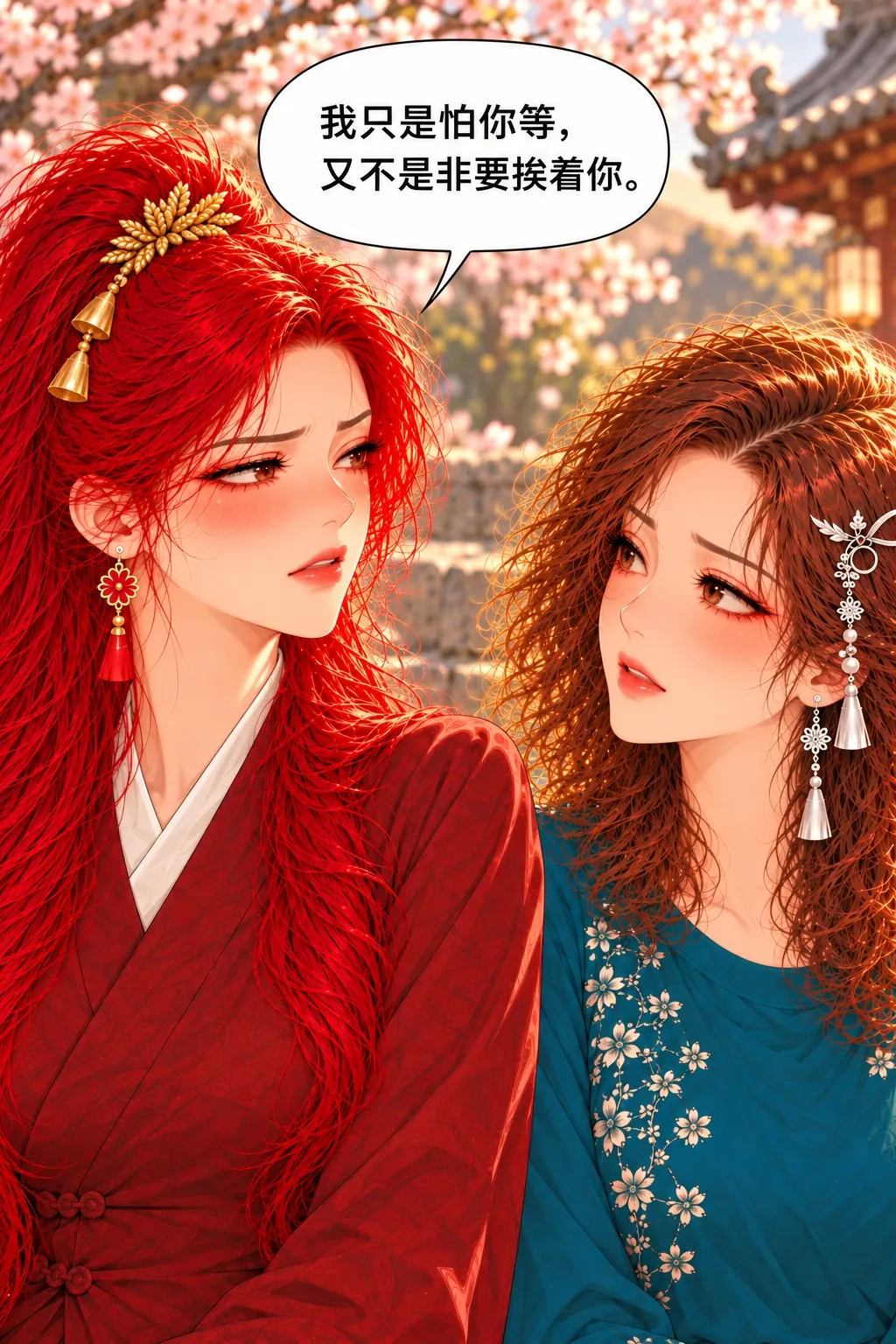 这回我先漫画画面:《这回我先》第5格:苏明明愿靠近却否认非要挨着,直接刺到沈当前相处意愿。