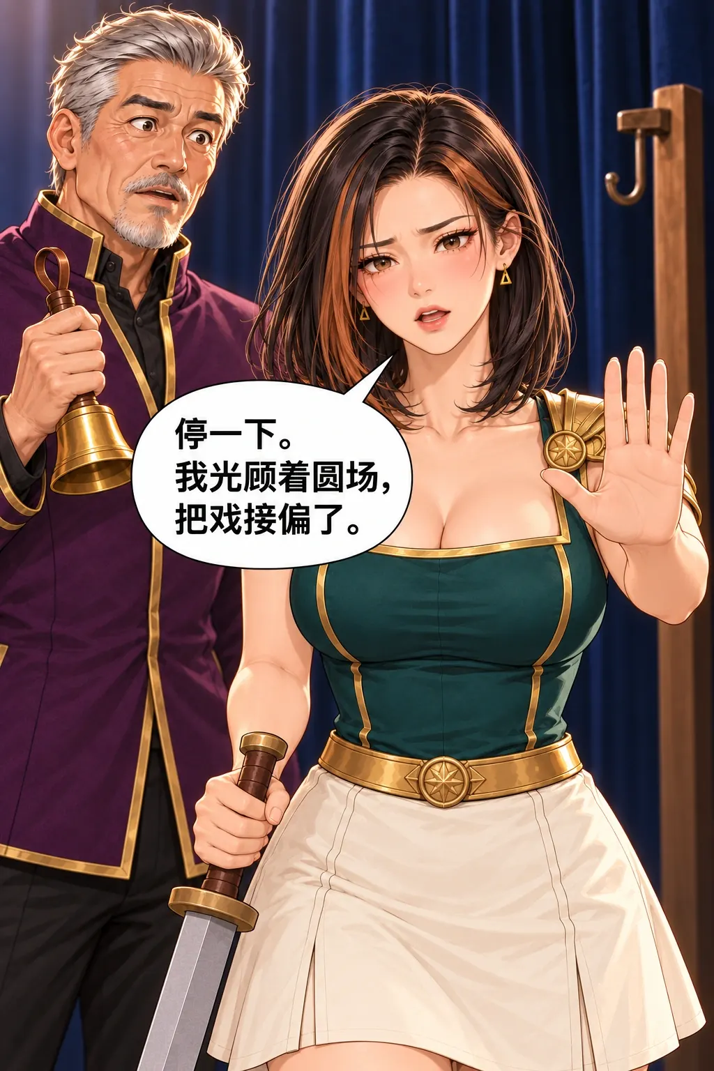 反派不肯认输漫画画面：《反派不肯认输》：女儿停止错误办法，当众暂停已经发生，非藏在后台解释。