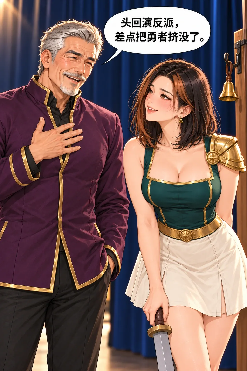 反派不肯认输漫画画面：《反派不肯认输》：父从保面子变成自己能笑出对女儿的挤压。