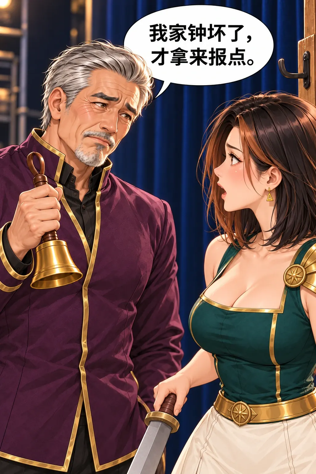 反派不肯认输漫画画面：《反派不肯认输》：父亲选择加可怜理由拖延认输，不改变公铃归属。