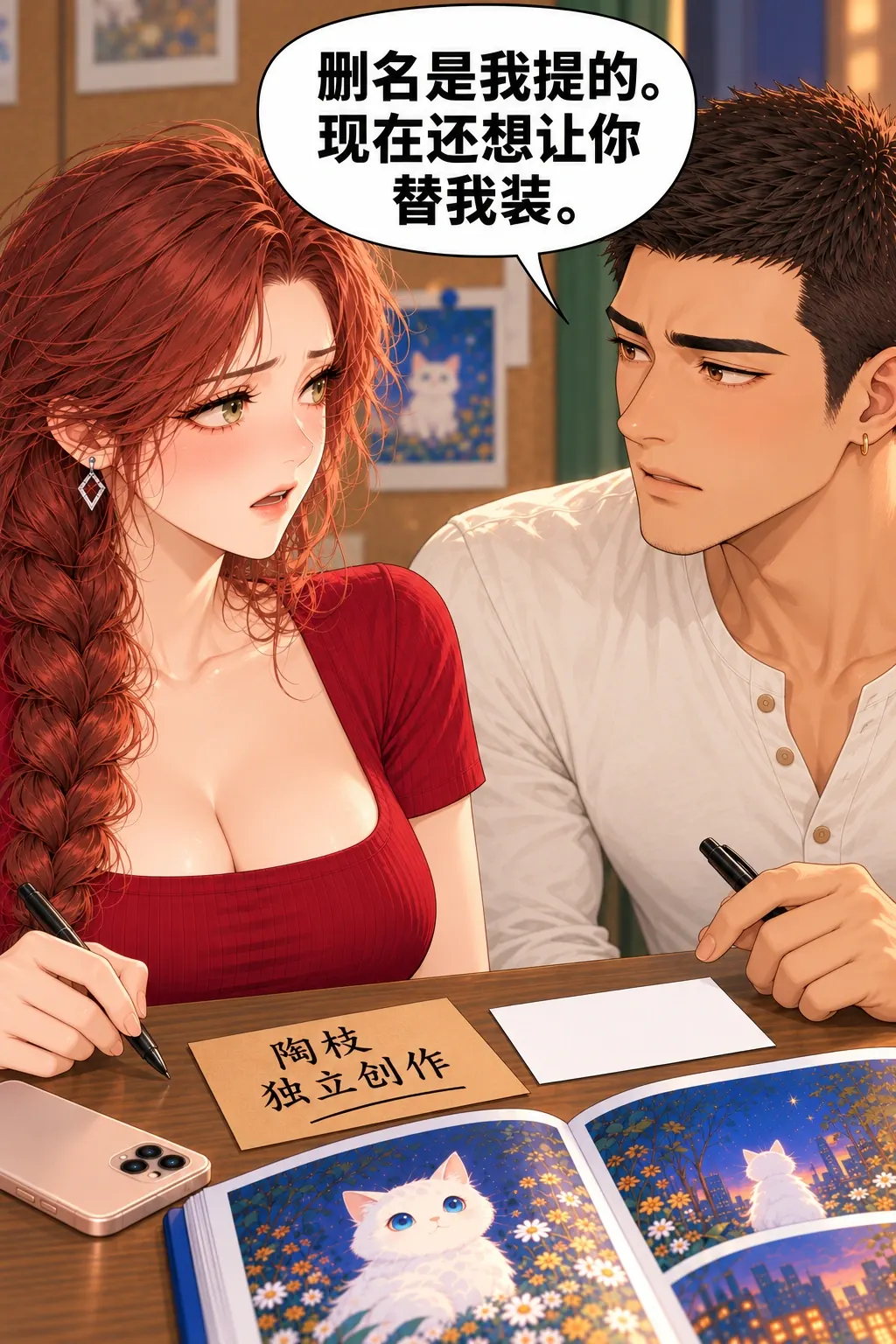 这本有两个名字漫画画面：《这本有两个名字》：他认隐名与代画两次错误，双方责任成立。