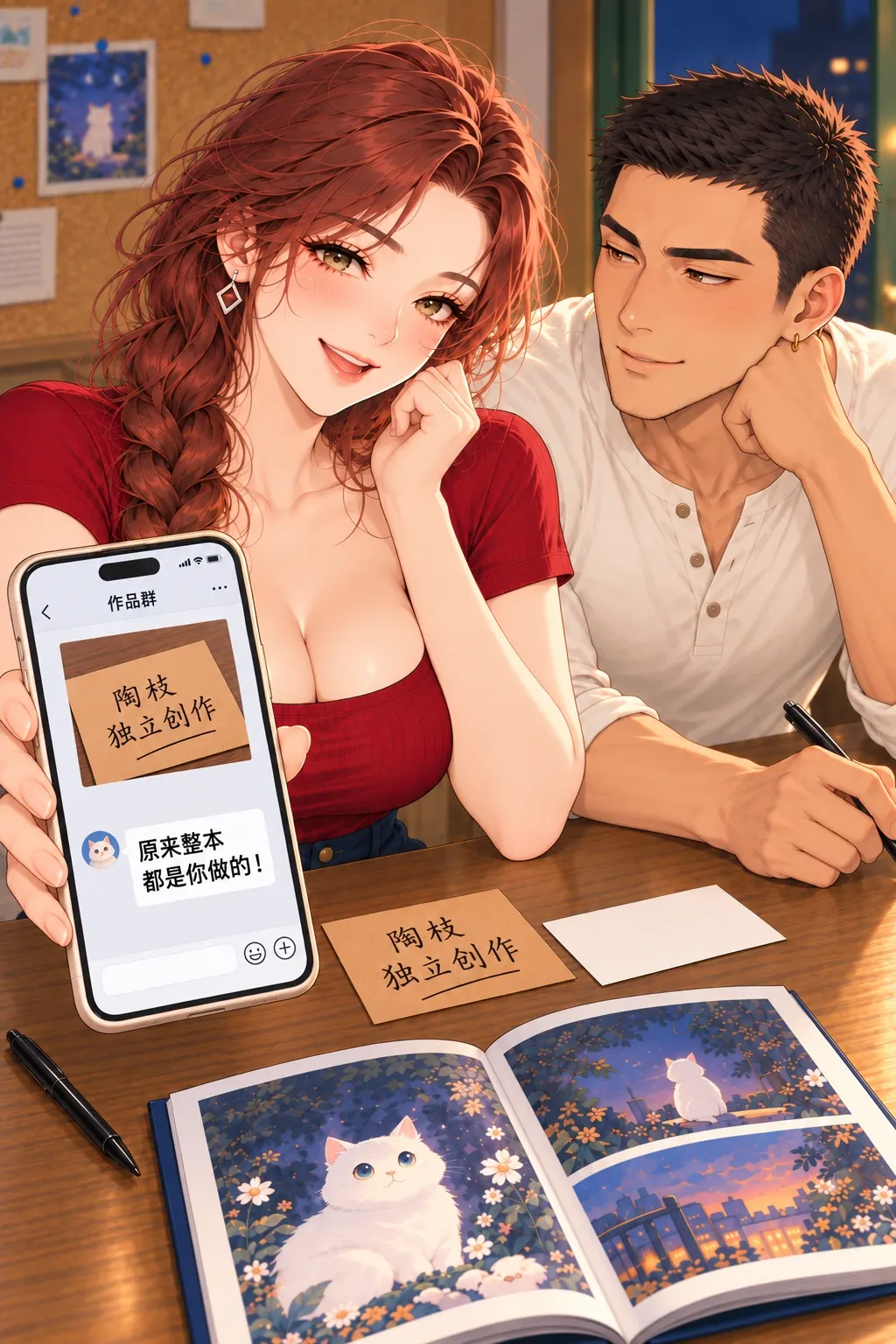 这本有两个名字漫画画面：《这本有两个名字》：独作照片已实发作品群，读者把绘画也误认给她。
