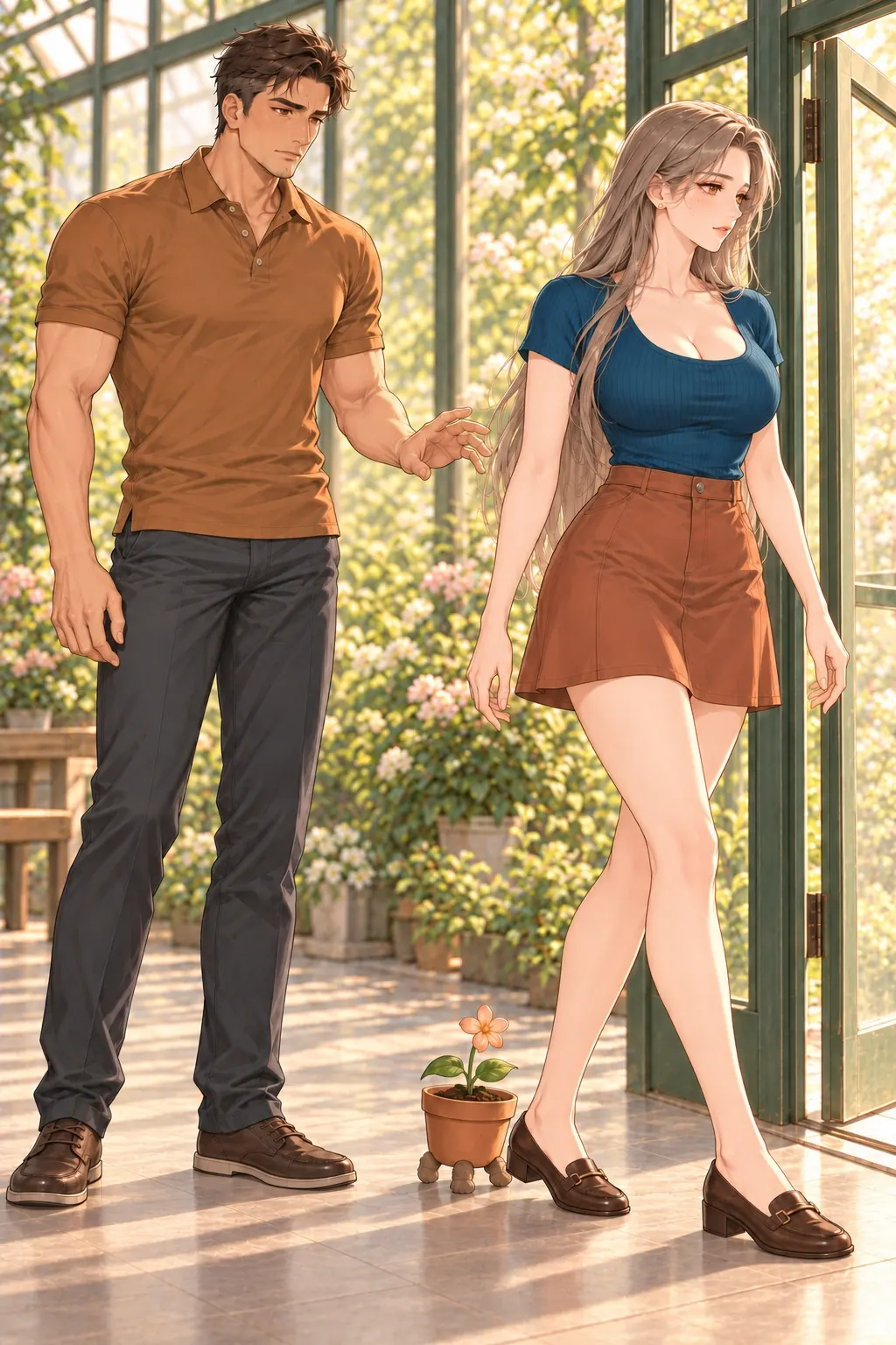 最后那句你真好看漫画画面：《最后那句你真好看》：女暂赢跟随；男未同意交花。
