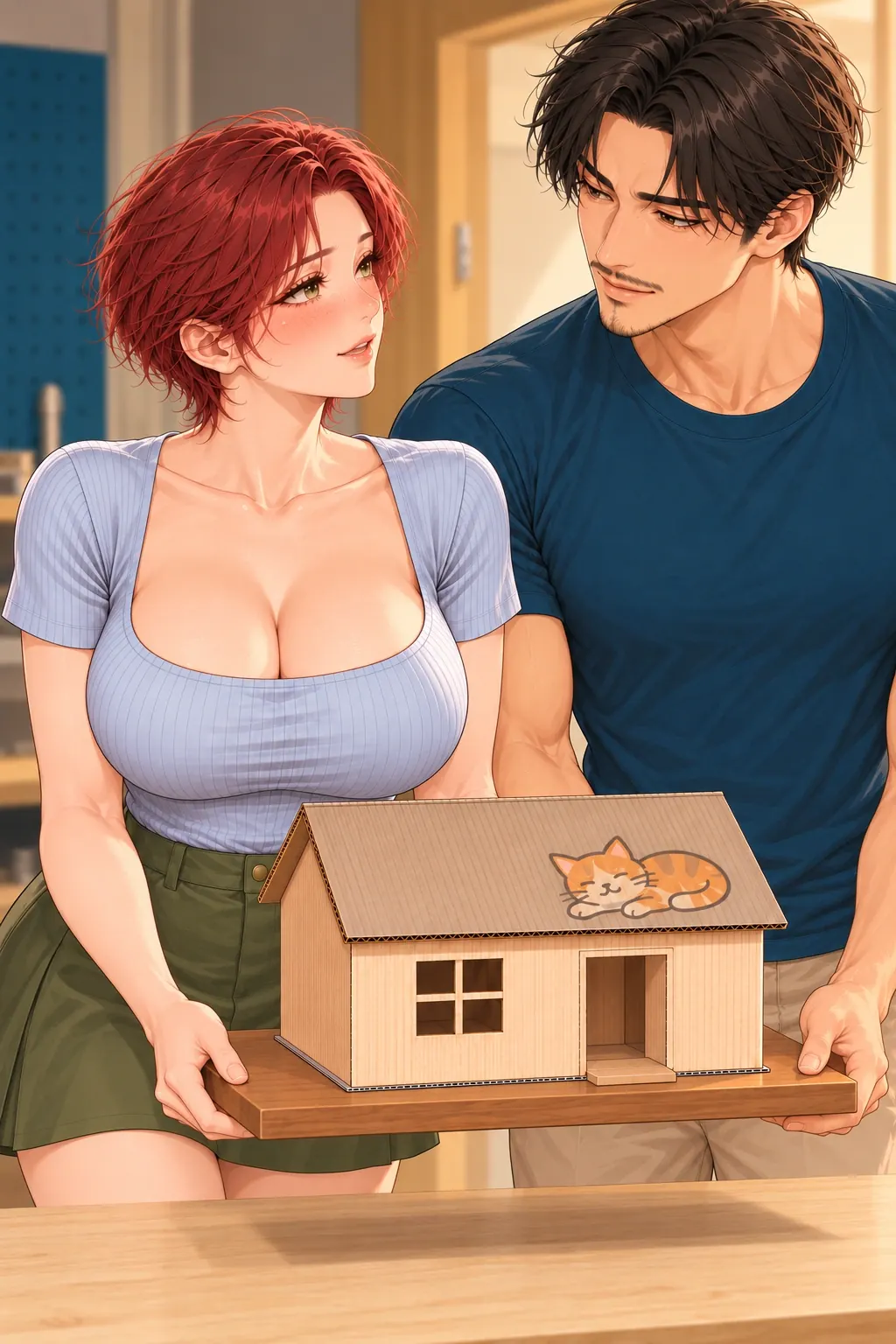 带纸屋回家漫画画面：《带纸屋回家》：相似提起但状态改变：双手只做同一任务。