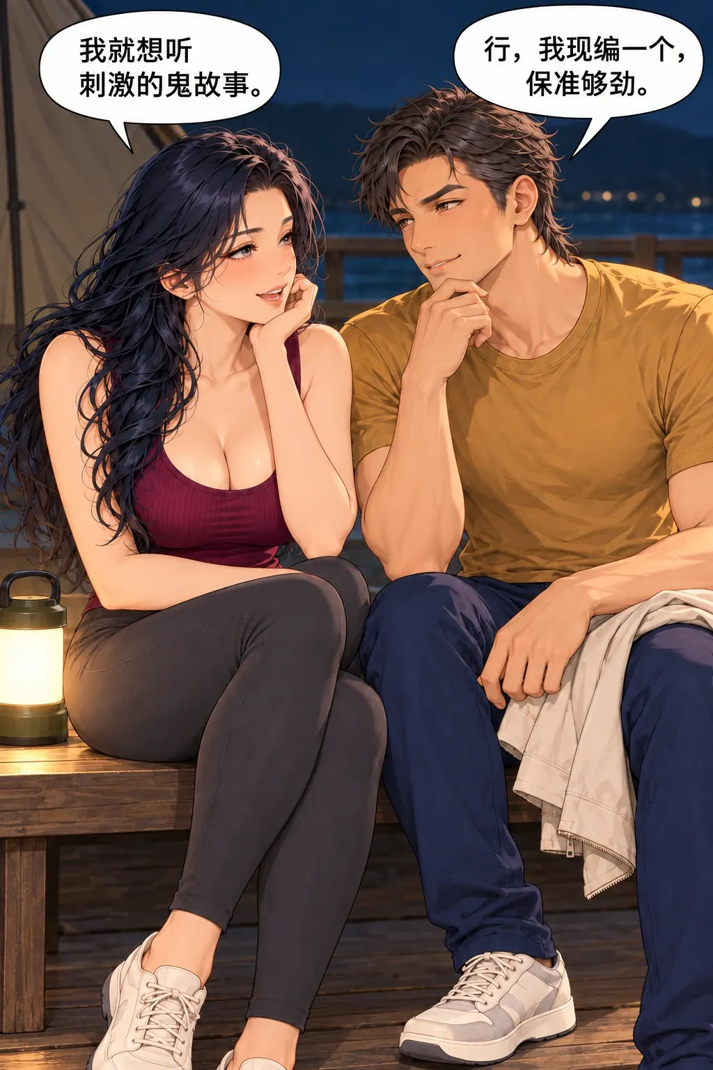 故事先停在这儿漫画画面：《故事先停在这儿》：灯还在手边，原本坐得舒服。