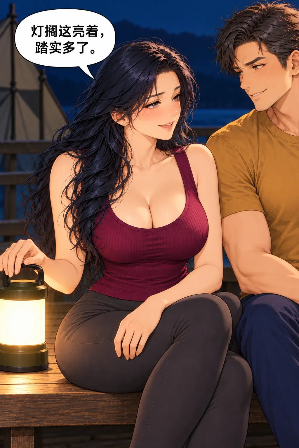 故事先停在这儿漫画画面：《故事先停在这儿》：原目标让位给当下舒服互陪，故事今晚先停。
