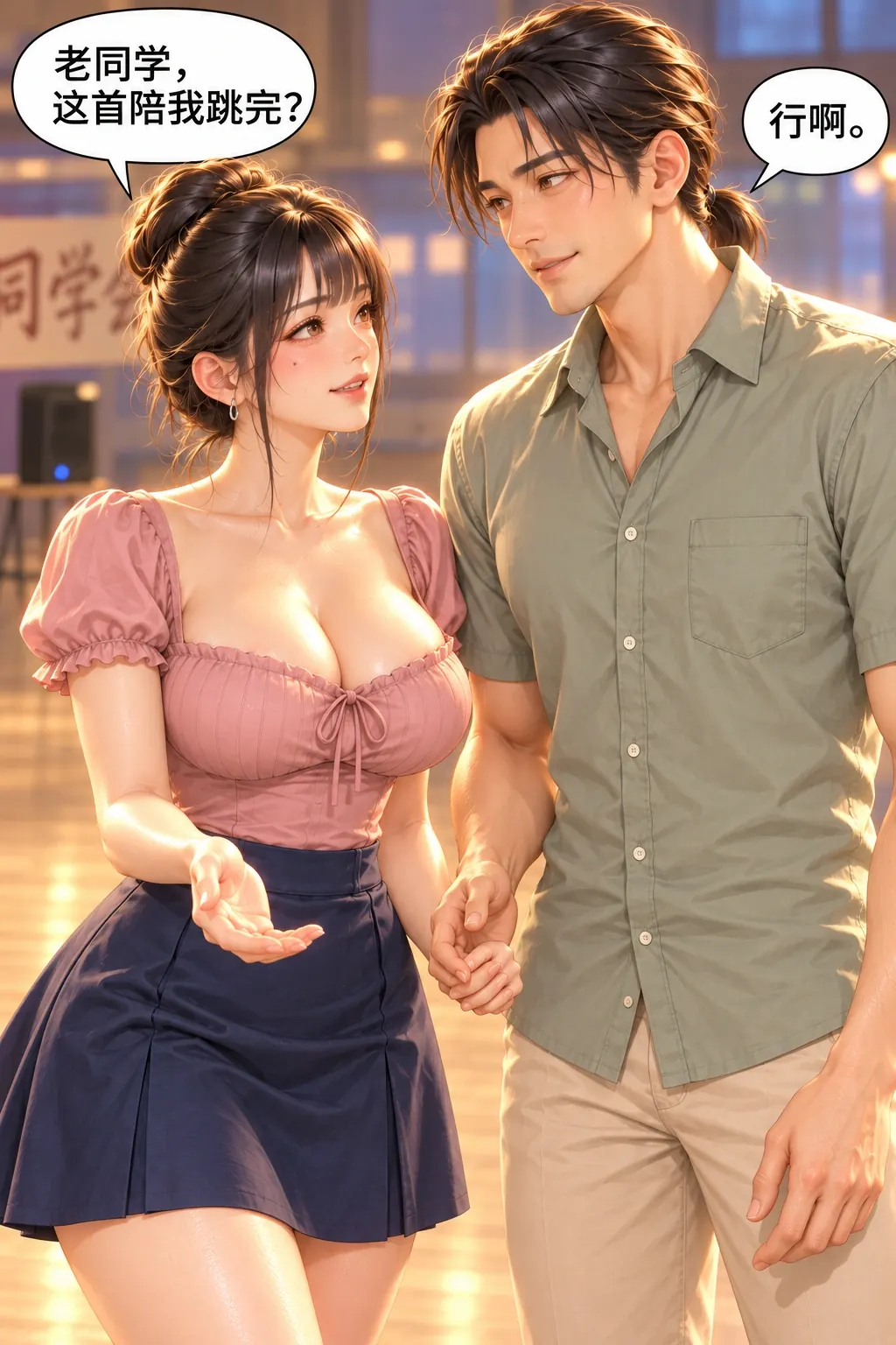都说跟着你漫画画面：《都说跟着你》：一起跳当前剩余的愿望成立。