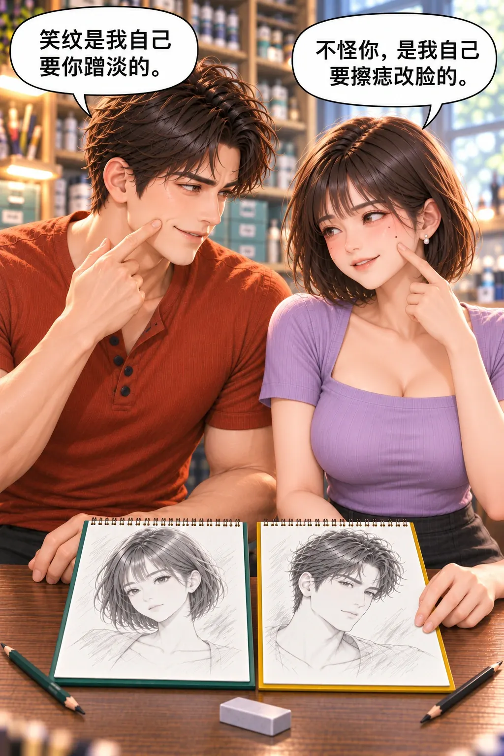 越改越眼生漫画画面：《越改越眼生》：两人各自承认是自己提出的修改要求。