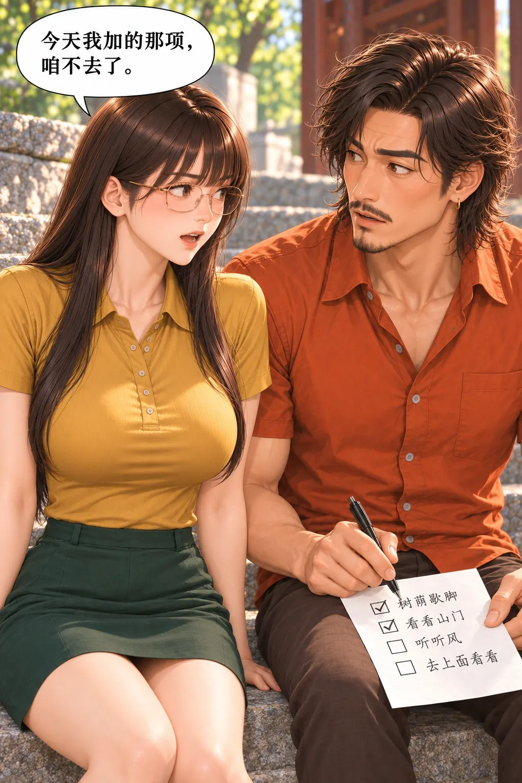 歇一会儿也要打勾漫画画面：《歇一会儿也要打勾》：女先用身体停住，真放弃今日自己新增上行。