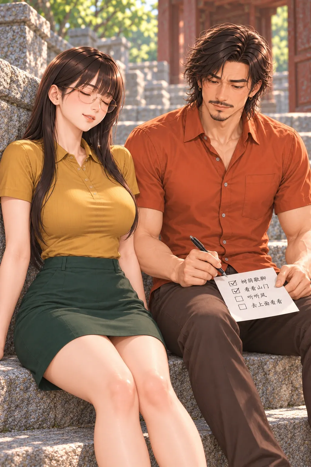 歇一会儿也要打勾漫画画面：《歇一会儿也要打勾》：女终于放空，男却又盯上她新增项目。
